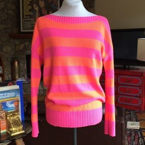 GAP Boatneck beach sweater Swim coverup Neon pink